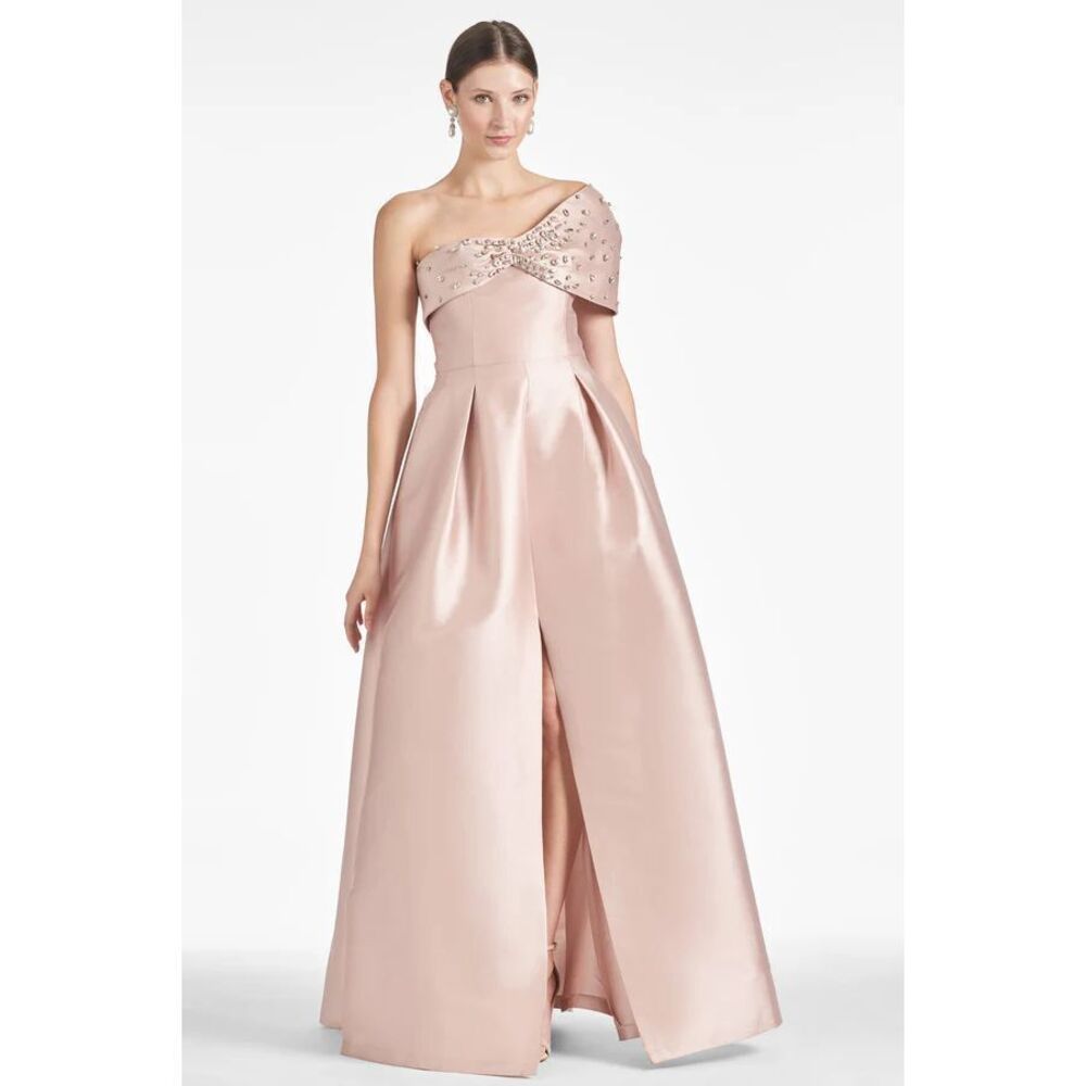 Sachin &‎ Babi NEW Delilah Crystal Embellished Gown in Silver Peony $1,095 Sz 12 - Picture 2 of 13